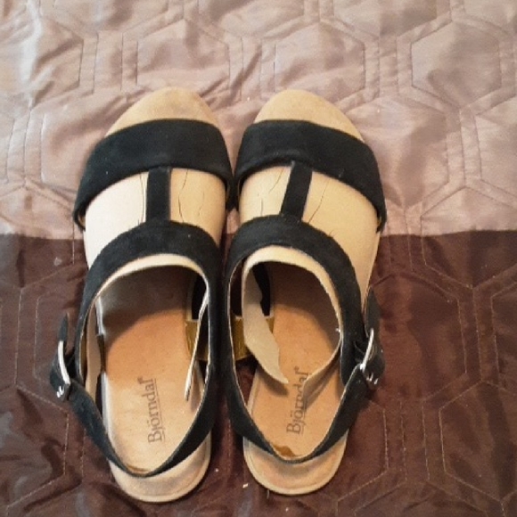 Bjorndal Shoes - Bjorndal Black and Tan Sandals Casual Comfort